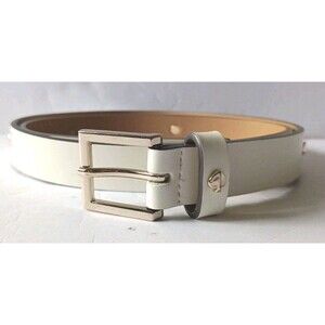 Kate Spade New York Studded Belt Leather Size Large Off White Gold Designer New